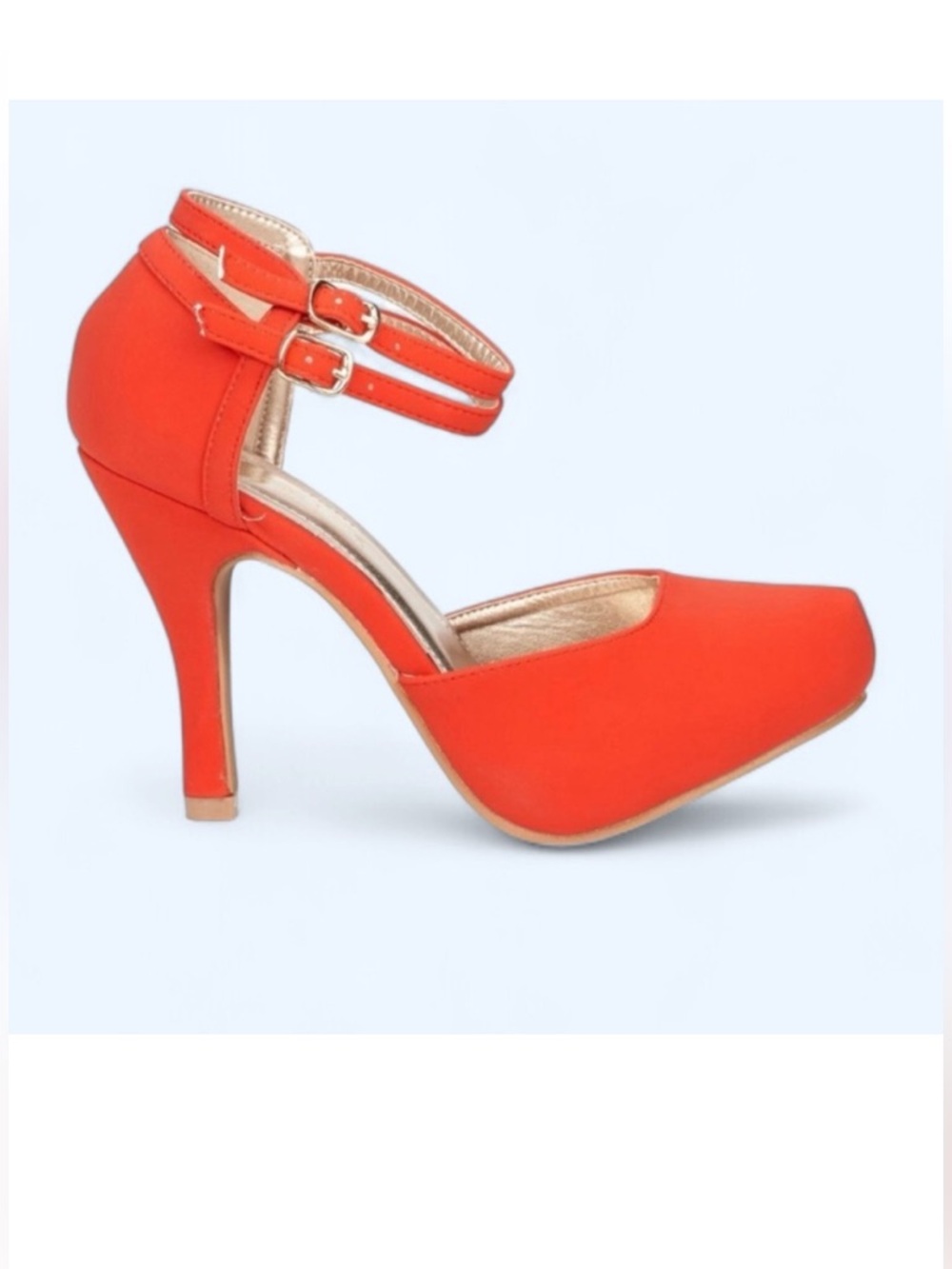 Dream Pair Women's classic,double ankle strap Red Women's Almond Toe size 7.5